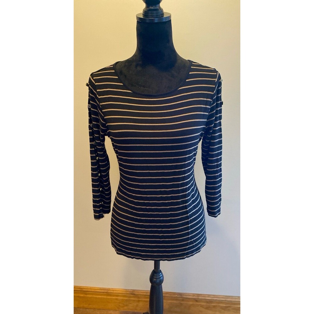 Striped Black and White Women's Top